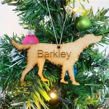 RED SETTER Wooden Christmas Tree Dog Ornament engraved with your Dog's name